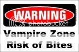 warning vampire zone risk of bites Pictures, Images and Photos