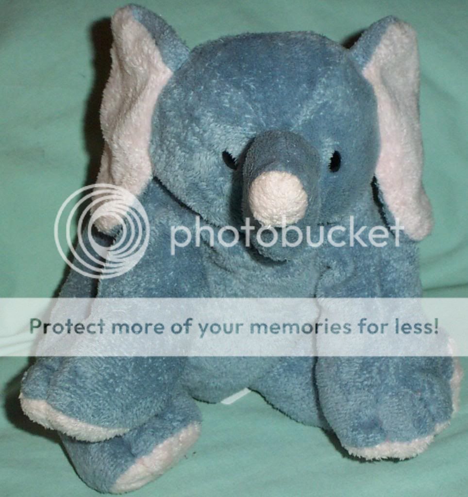 Soft Ty Baby Pluffies Winks Gray Pink Elephant Tylux