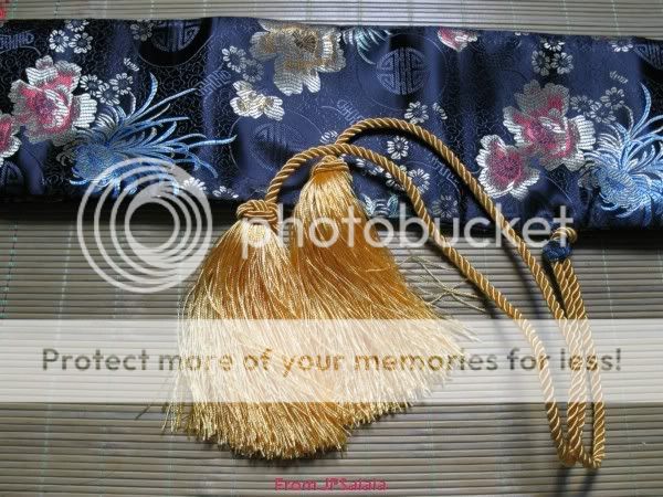 日本刀 保管用刀袋*黒色 牡丹花図*未使用品