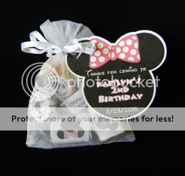 Unique Personalized Minnie Mouse Birthday Party Baby Shower Party Favor Gift Tag