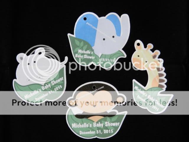 Unique Personalized Baby Shower Party Favor Gift Tags Jungle Animal