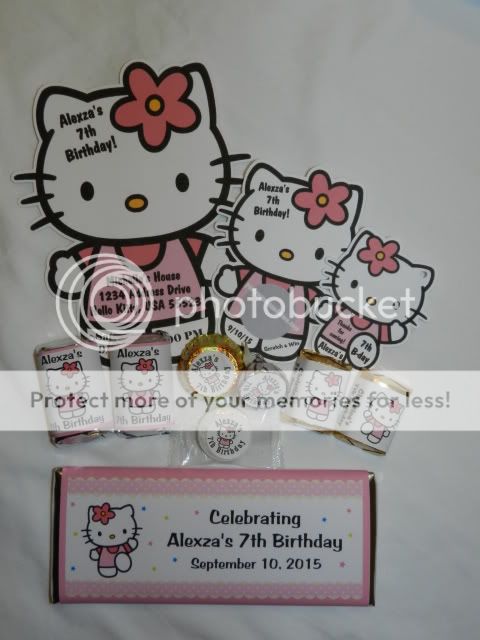   PERSONALIZED HELLO KITTY BIRTHDAY BABY SHOWER PARTY FAVOR INVITATIONS