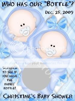 TWINS PERSONALIZED BABY SHOWER SCRATCH OFF GAME CARDS  