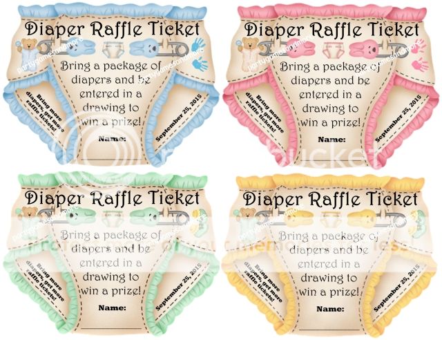 Unique Personalized Diaper Raffle Tickets Baby Shower Invitation