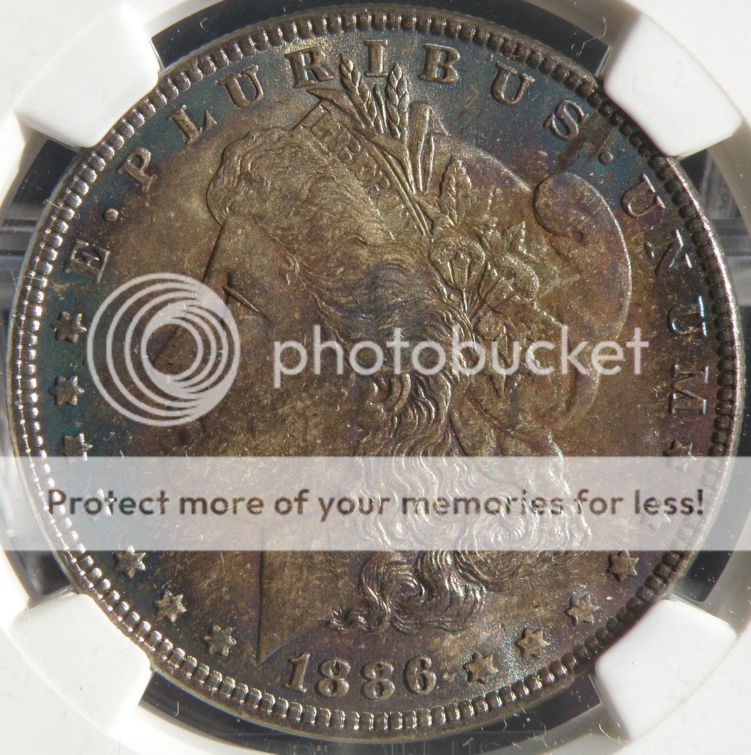 USA 1886 Morgan $1 NGC MS64 RAINBOW  